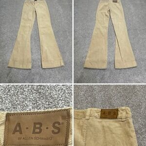 A.B.S by Allen Schwartz corduroy flare jeans sz 26 low rise tan stretch retro